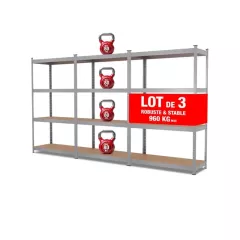 Triple étagère charges lourdes