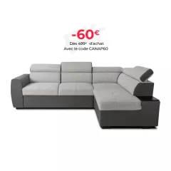 Canapé d'angle convertible réversible